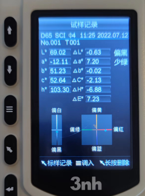色差仪显示偏黑少绿